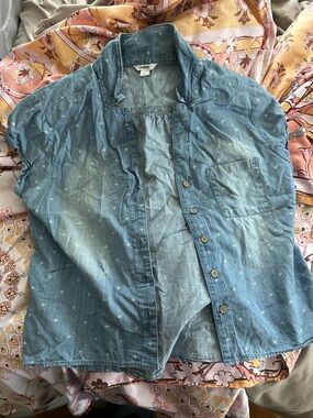 Sonoma Light Blue Denim Short-Sleeve Shirt size LP